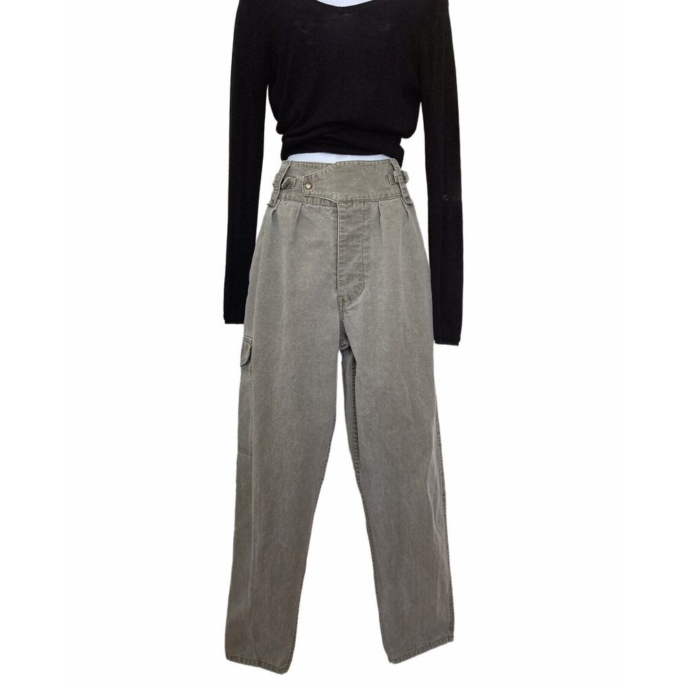 Vintage 80s Jr’s Washed Cotton Canvas Boho Preppy High Rise Pleated Pants 2/4/26